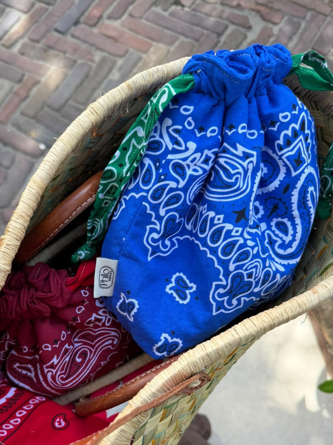 Bandana Bag - Royal Blue / Grass Green
