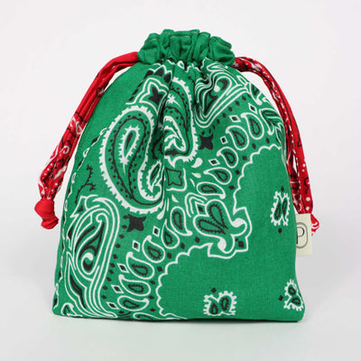 Bandana Bag - Grass Green / Real Red