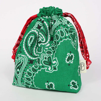 Bandana Bag - Grass Green / Real Red