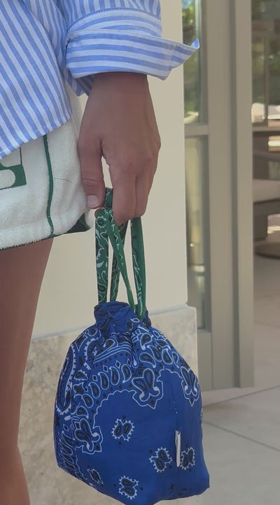 Bandana Bag - Royal Blue / Grass Green
